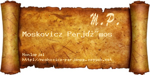 Moskovicz Perjámos névjegykártya